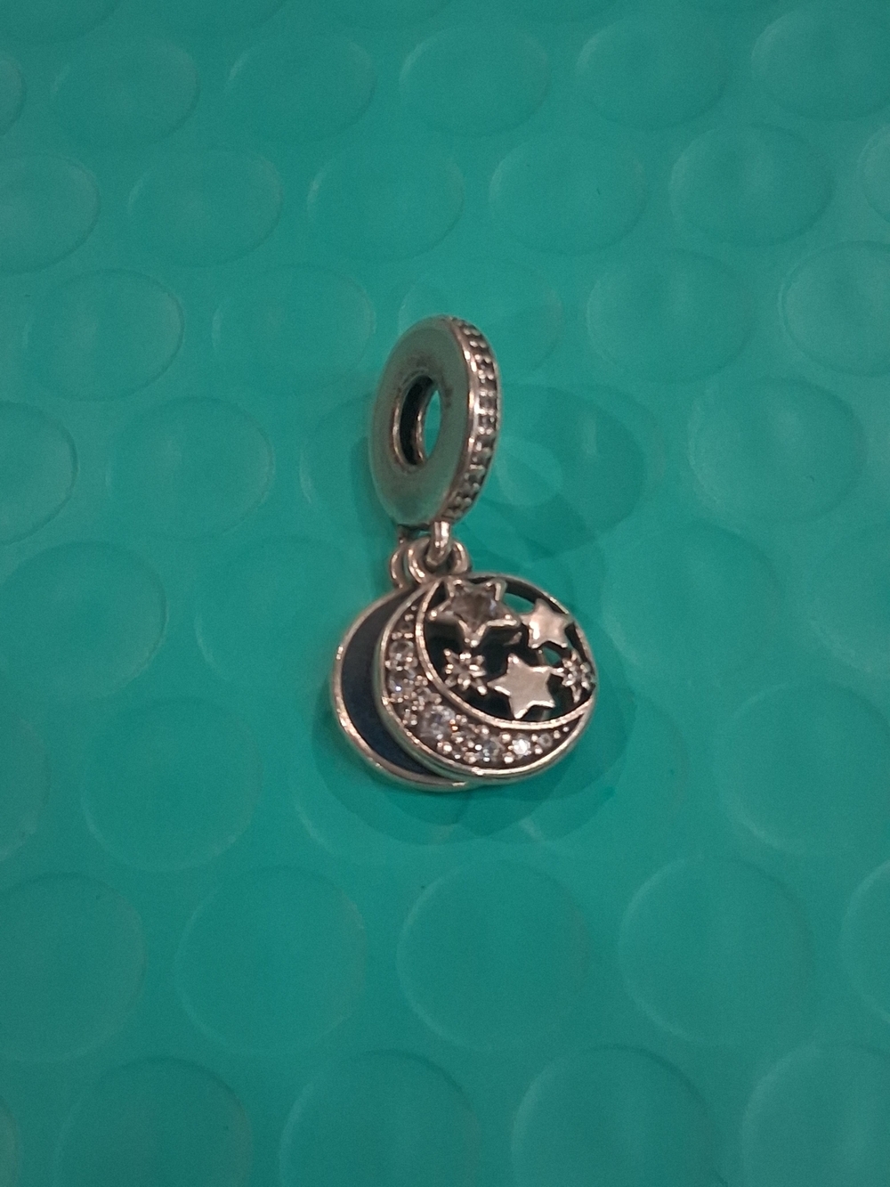 Pandora Silver Moon & Blue Sky Dangle Charm